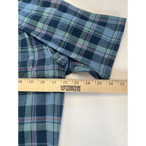 Duluth Trading Co Blue Plaid Soft Cotton Flannel Shirt Men's med - Picture 7 of 10